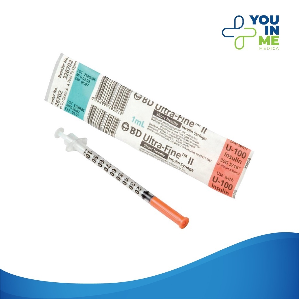 BD Ultrafine Spuit Insulin 1cc ( 31Gx6mm ) - U100 / Insulin Syringe 1 ml / Disposable  1pcs PROMO