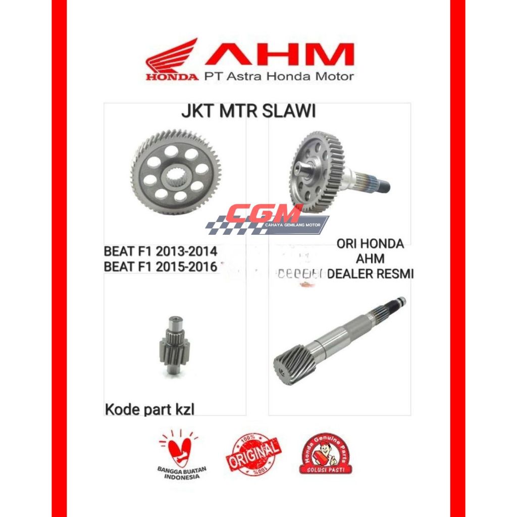 As pully  gear pully gigi rasio counter shaf counter kode KZL beat fi scoopy pgm fi 2013 2014 asli h