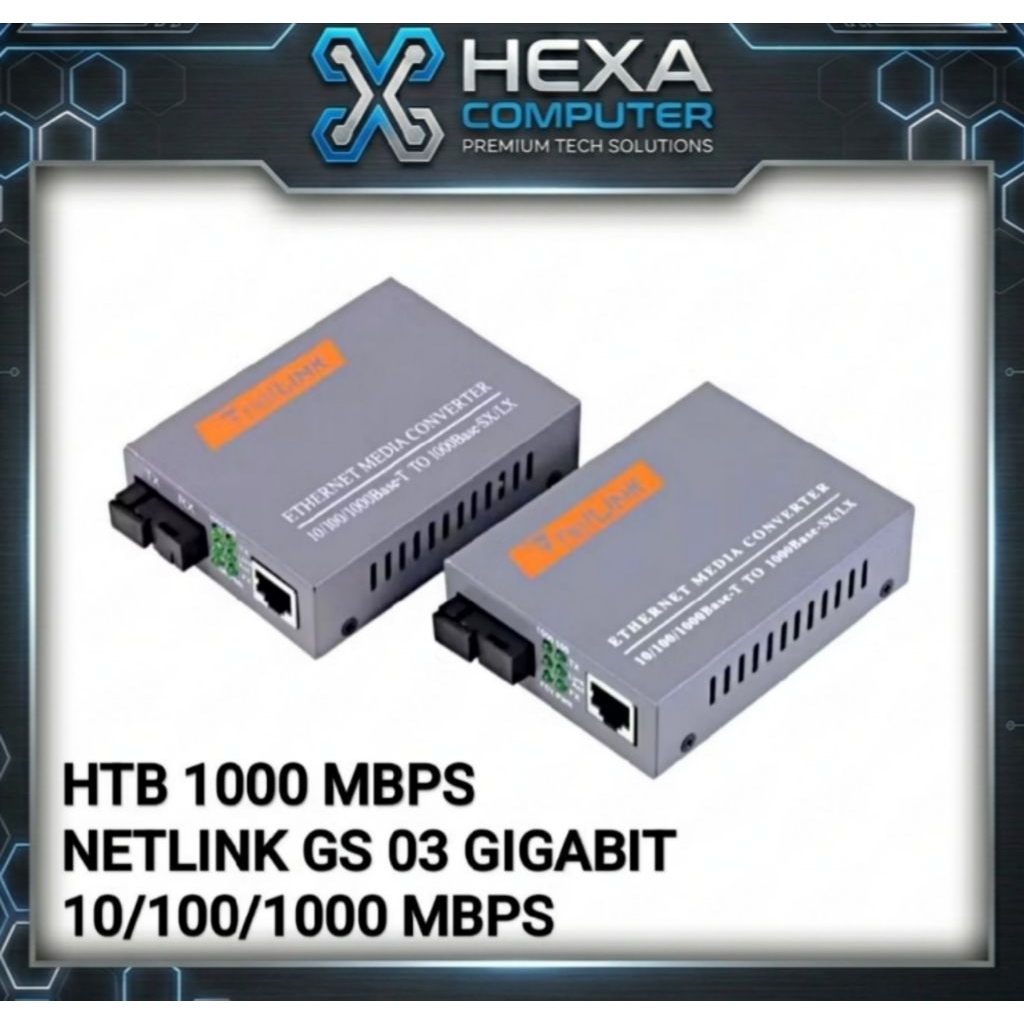 HTB 1000 mbps Netlink GS 03 Gigabit FO 10/100/1000 mbps Media Converter