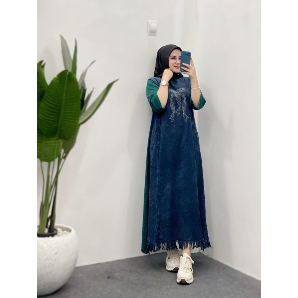 adiba midi dress longdress gamis premium ori