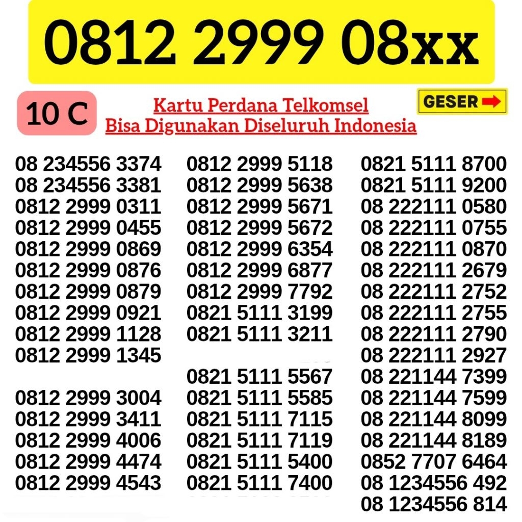 100an NOMOR CANTIK TELKOMSEL SIMPATI KARTU AS LOOP 4G 5G TELKOMSEL NOMOR SIMPATI CANTIK TELKOMSEL KA