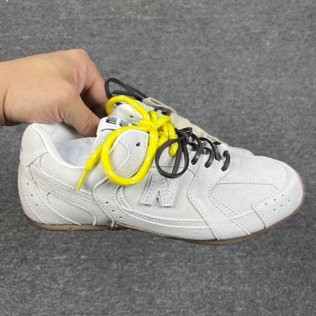 MIU MIU x NB530 SL "White" Unisex Flat Sole Trainer Retro Casual Shoes Luxury Collaboration