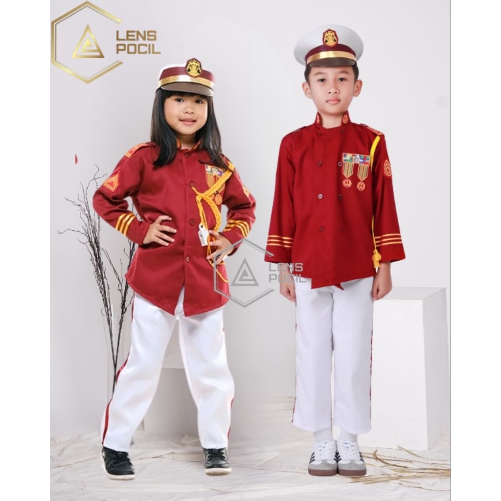 Baju Akpol Anak Laki Laki Perempuan Polisi Kostum Seragam TK Paud Terkini | Pakaian Costum Sekolah A