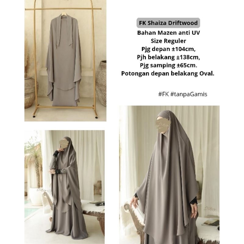 French Khimar Shaiza Drfitwood, Seastorm dan Brunette by Ditsy Moslem