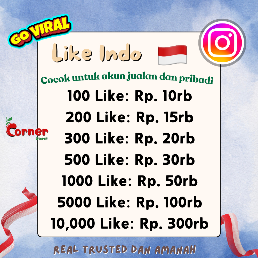 100% LIKE INSTAGRM INDONESIA PERMANEN BERGARANSI KHUSUS LIKE REELS, POST, IGTV