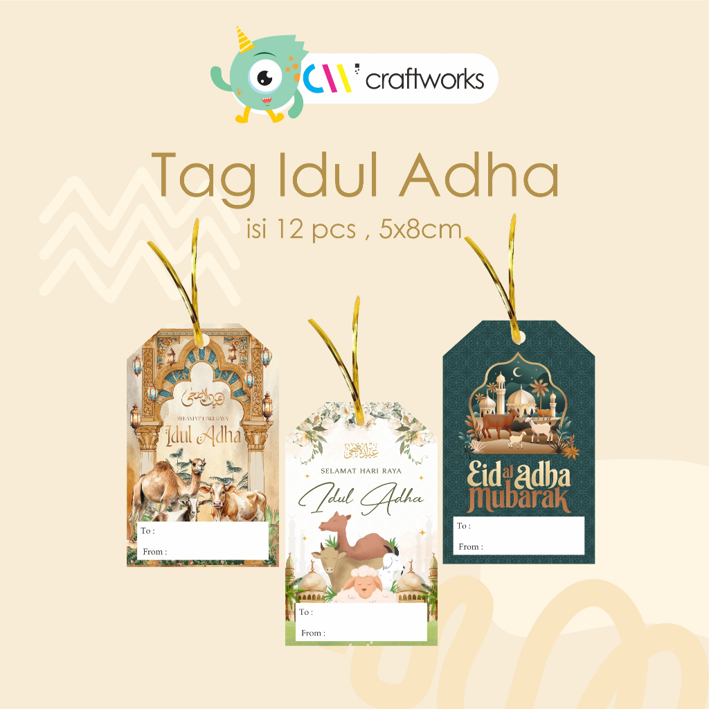TAG LEBARAN HAJI HAMPERS / SOUVENIR / HANG TAG ISI 12 PCS