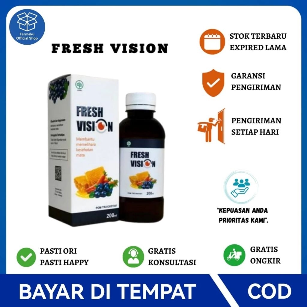 Fresh Vision 200ml - Multivitamin Mata Alami, Membantu Mencegah Mata Merah - Madu Fresh Vision Origi