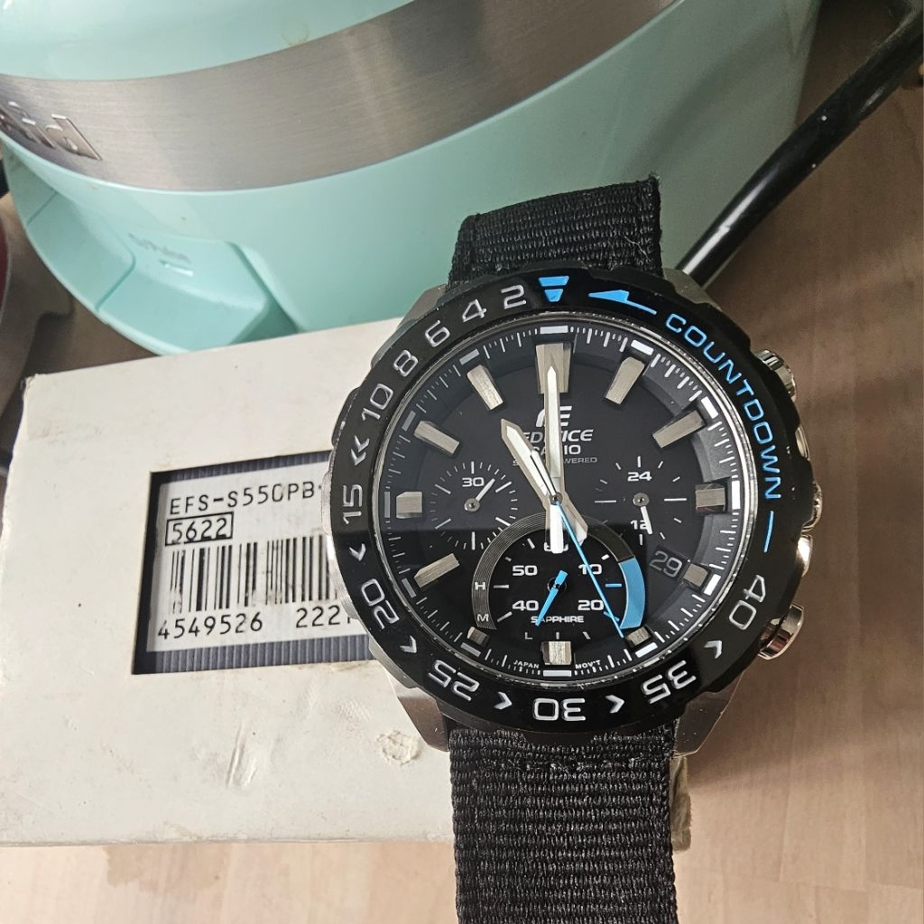 CASIO EDIFICE EFS S550 Tough Solar Sapphire 47mm jam tangan no Seiko Astron