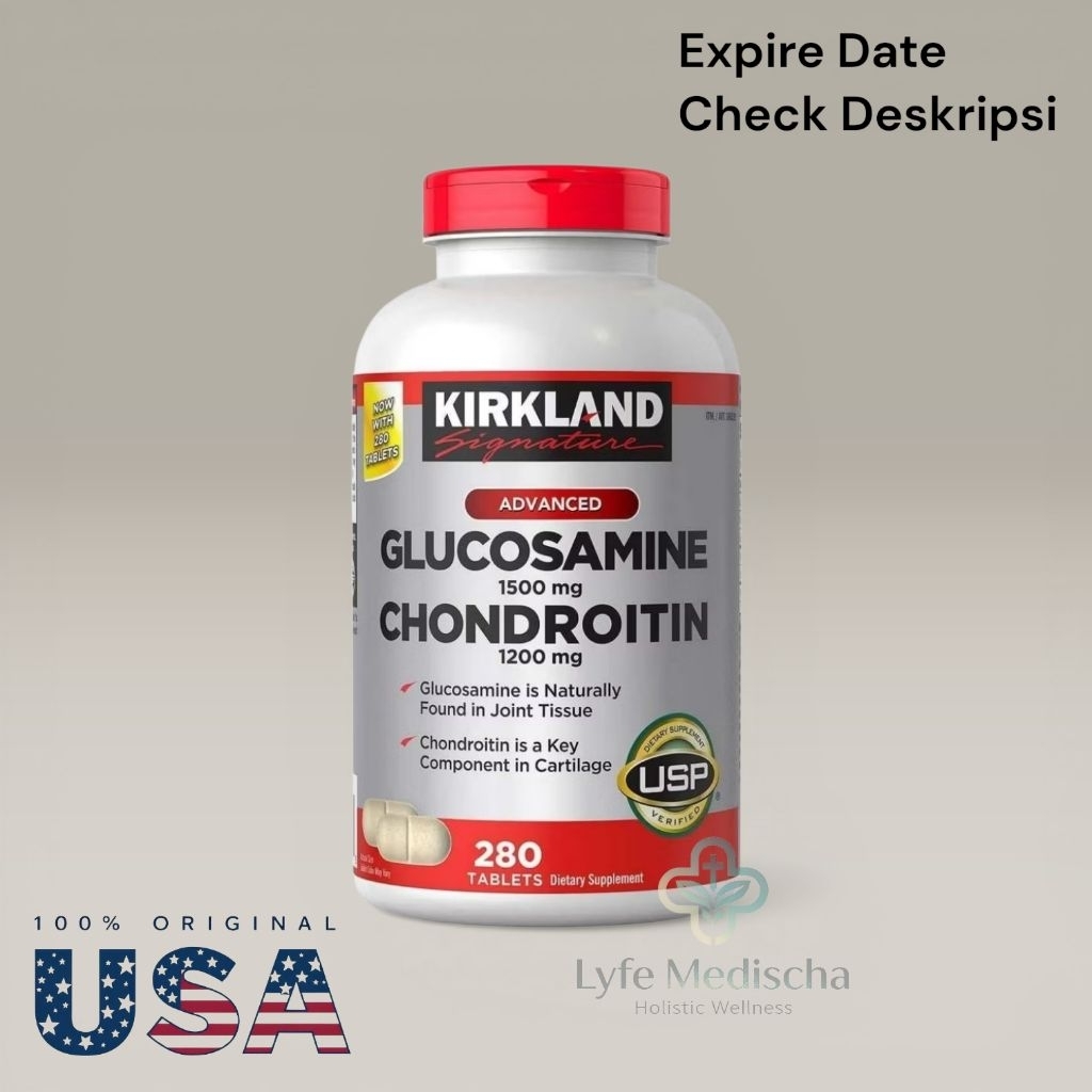 Kirkland Signature Glucosamine Chondroitin 280 Tablets Vitamin Tulang Rawan Sendi Otot Original USA