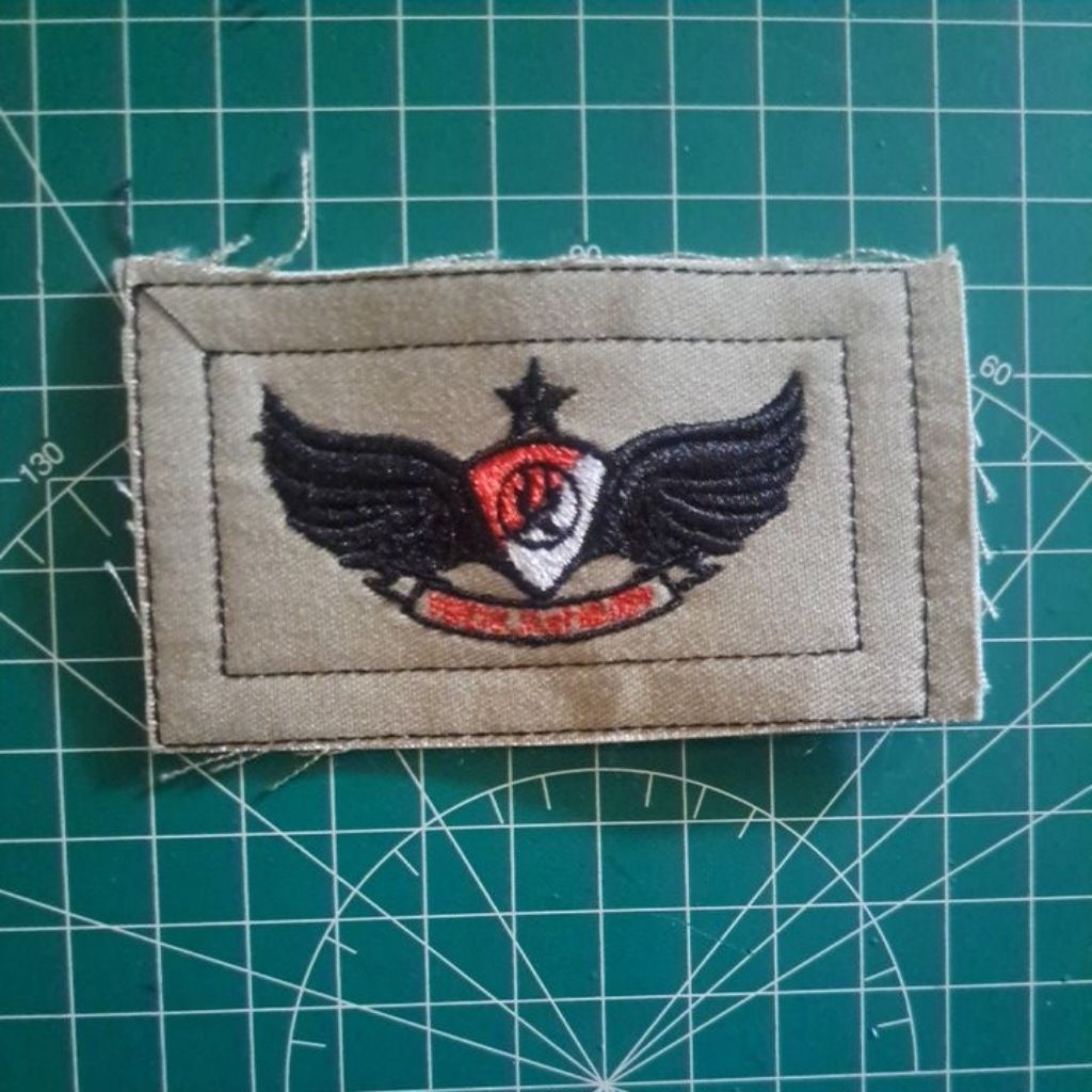 Bordir atribut PDL sage green wing brevet PSM pencak silat militer tanpa perkeras