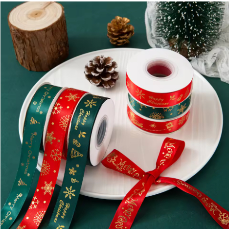 Pita Natal Meteran - Pita Natal 1.2cm - 2cm - 2.5cm - Pita Hampers Natal Christmas - Pita Kado Natal