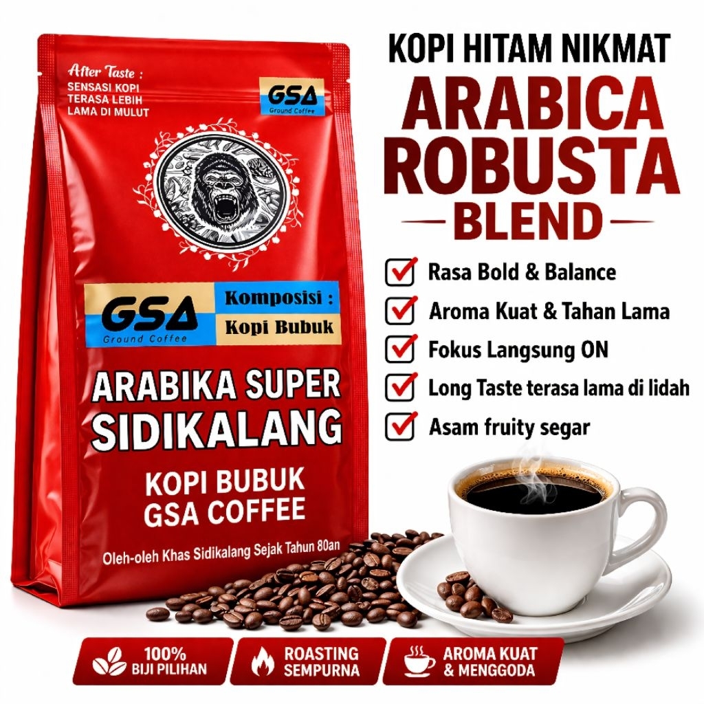 Kopi Bubuk 1 kg Arabica Super 1kg Asli Sidikalang Medan Tanpa Gula Murah Arabika Kiloan