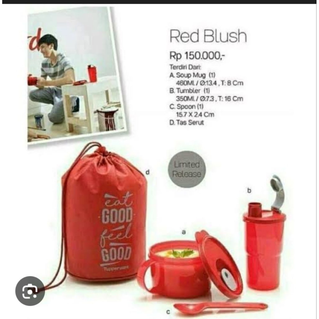 Tupperware Set Bawa Bekal Red Blush