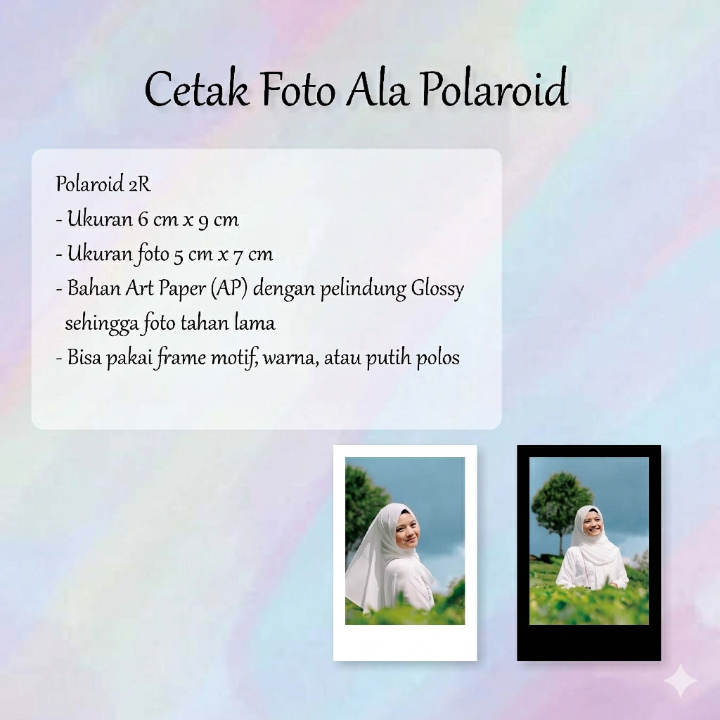 Cetak Foto Polaroid LAMINASI GLOSSY/DOFF MURAAAH Ukuran 2R isi 25, 50, dan 100 pcs dengan kualitas g