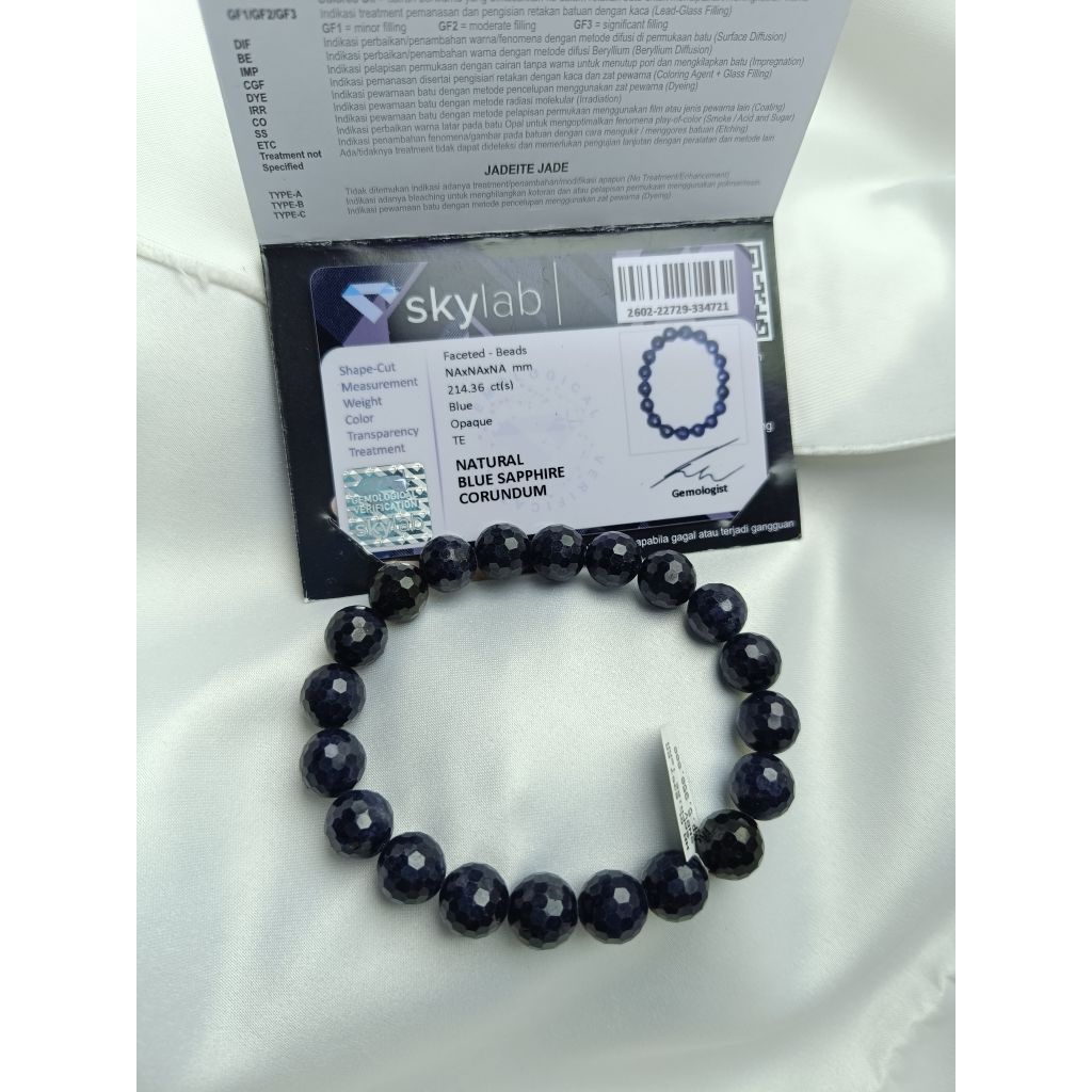 Gelang Batu Sapphire Asli / Blue Sapphire Bracelet