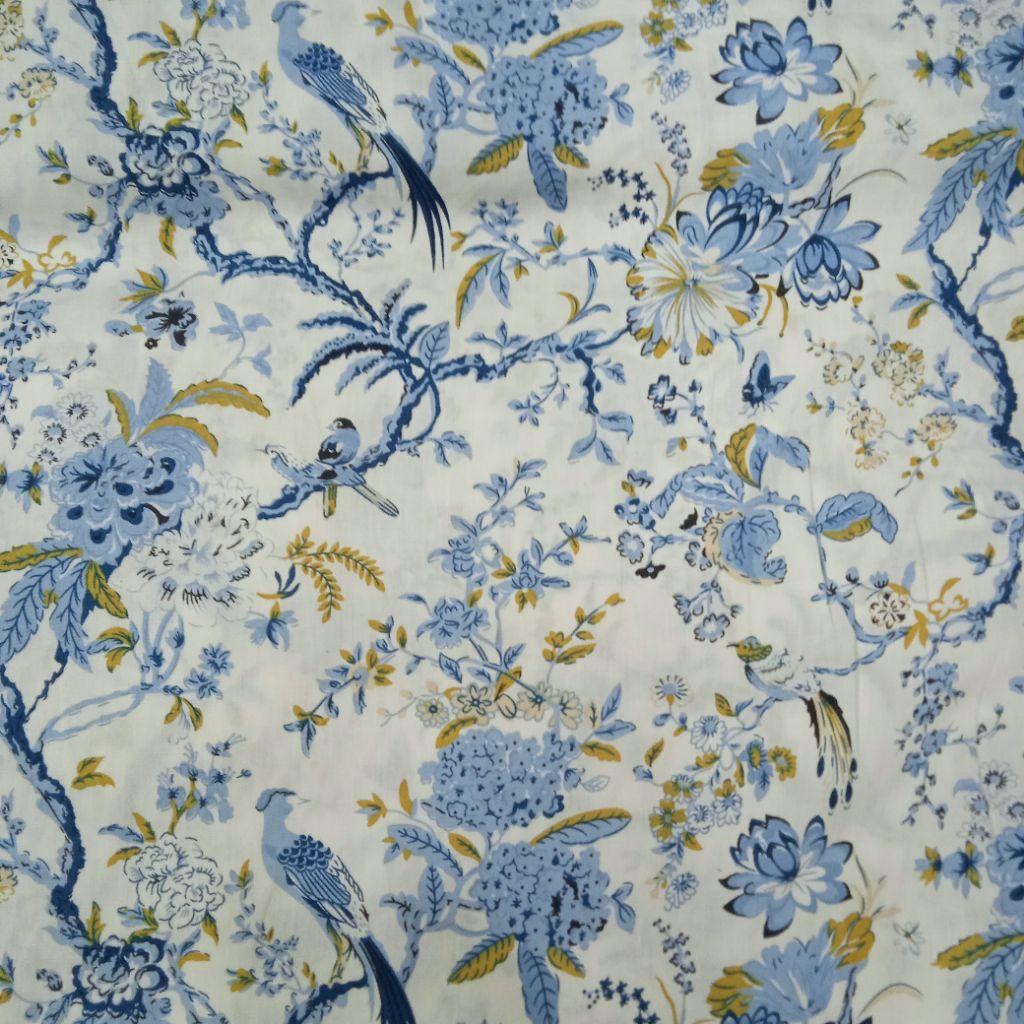 KAIN KATUN RAYON PREMIUM IMPORT ORIGINAL BUNGA BURUNG