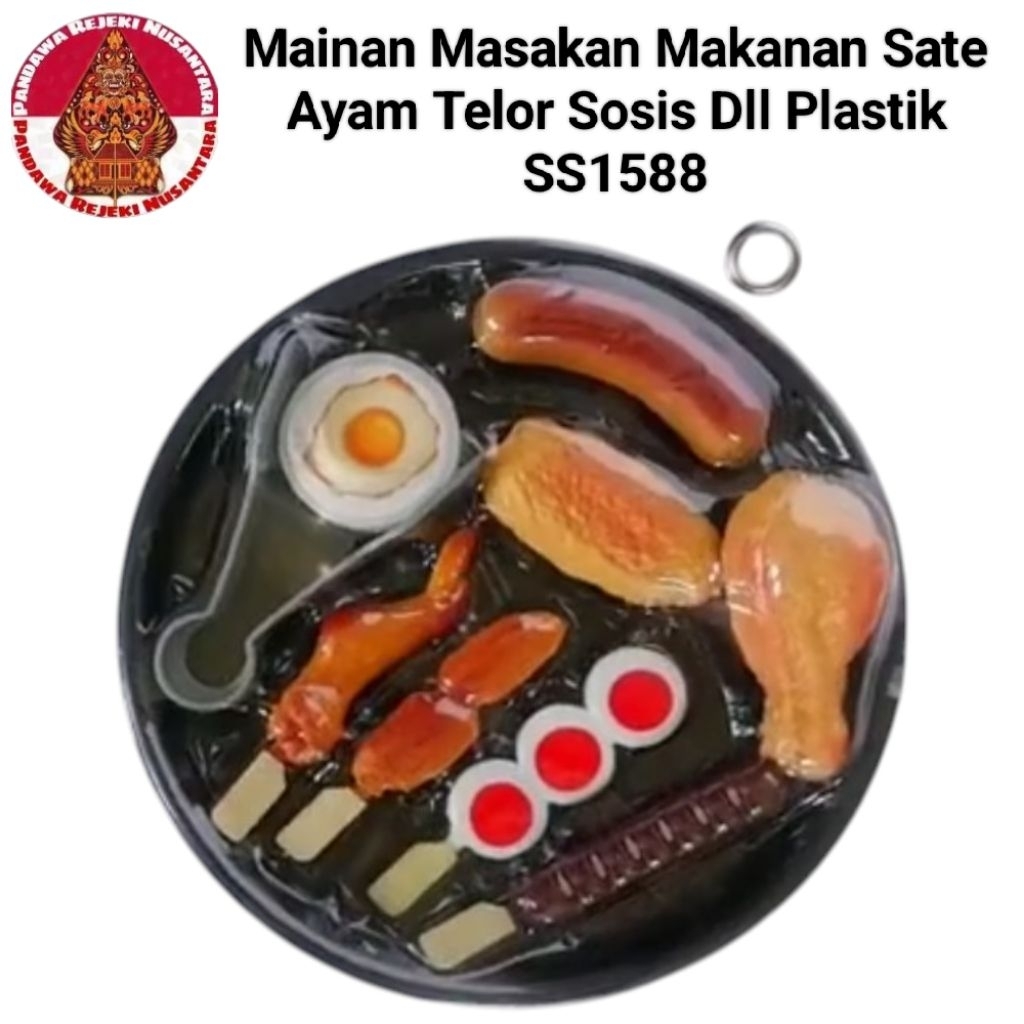 Mainan Masakan Makanan Sate Ayam Telor Sosis Dll Plastik SS1588