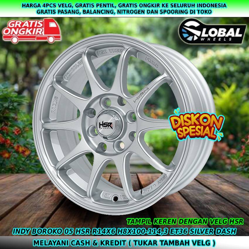 Velg R14 untuk mobil Panther| Accent| Corolla| Etios| Aveo| Estilo| Cooper| dll velg hsr indy R14
