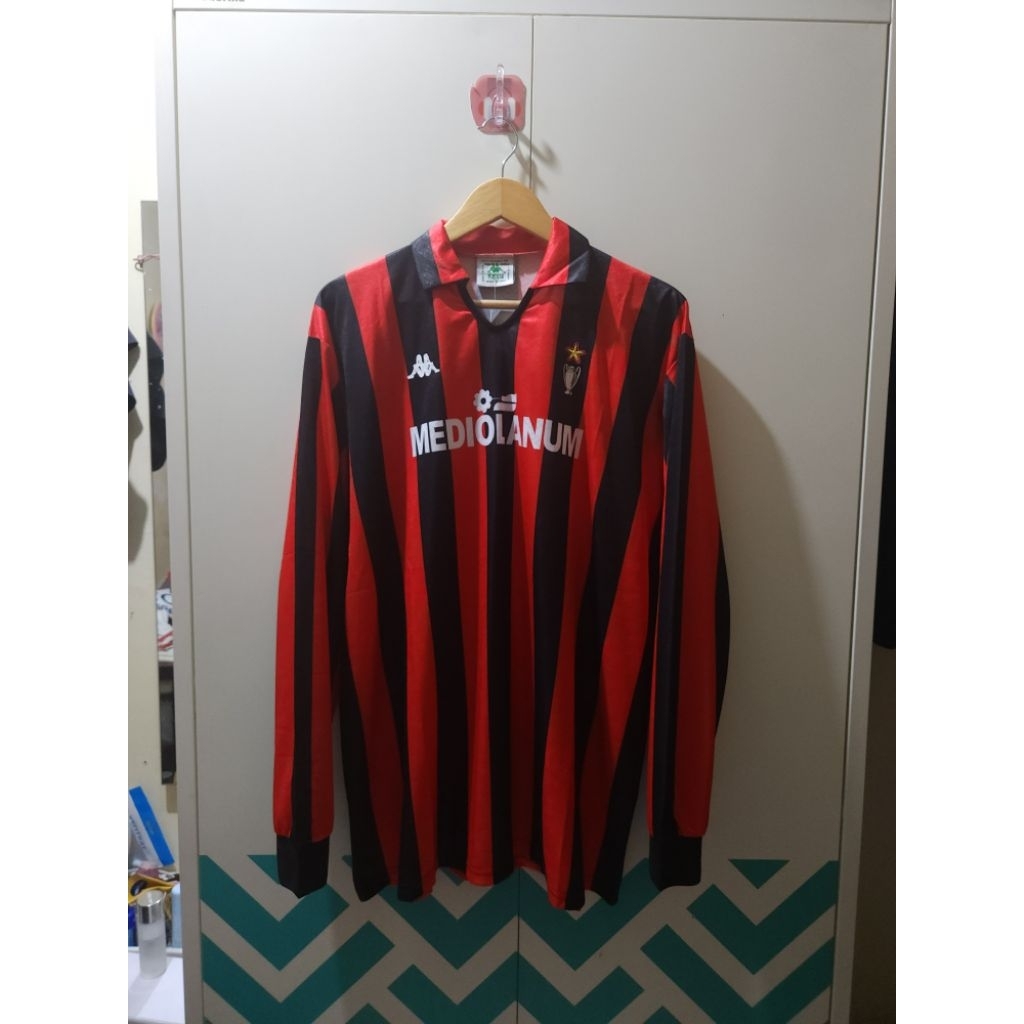Jersey Baju bola retro klasik Ac Melon Miln Home 1992 LS