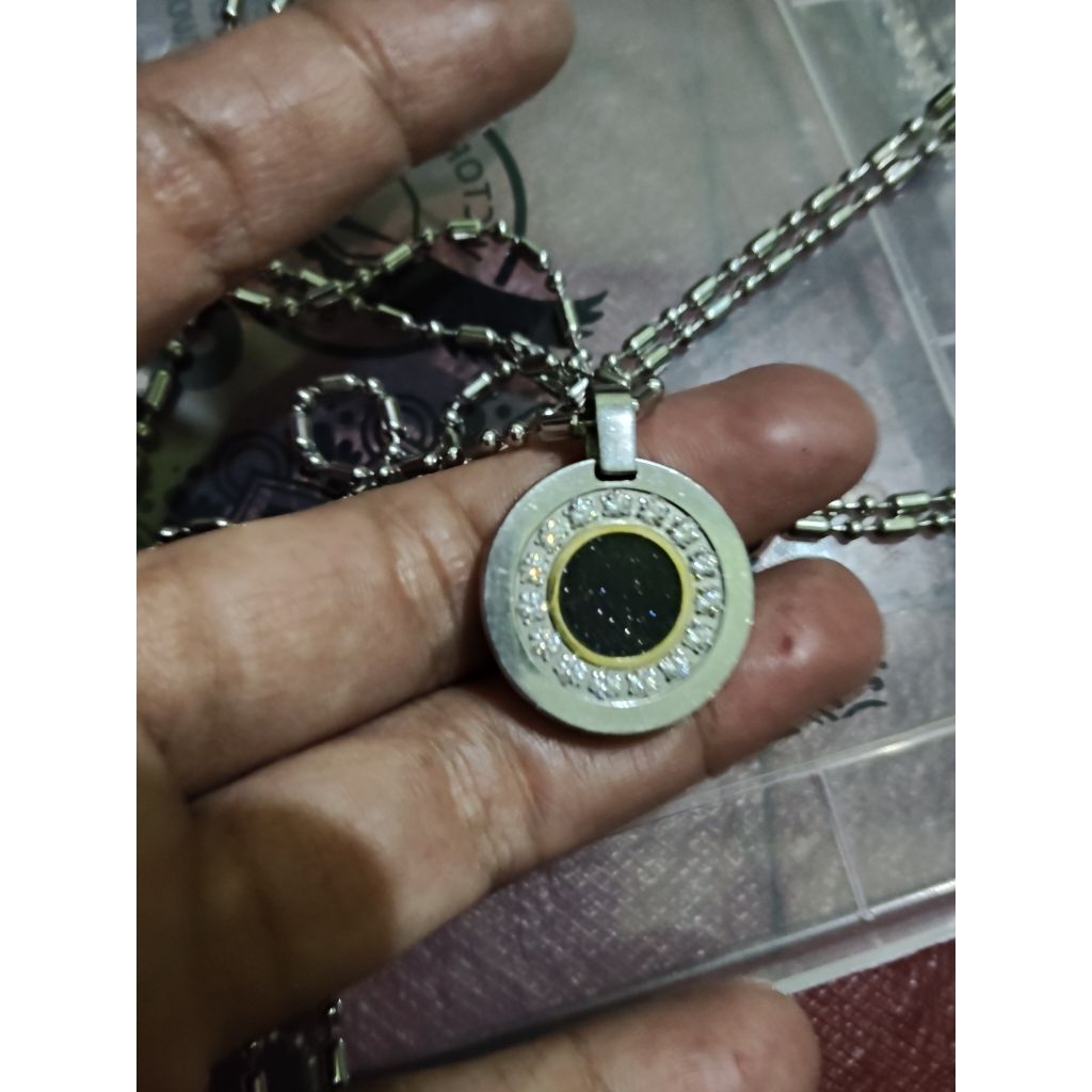 kalung midnight silver original mci second tanpa box