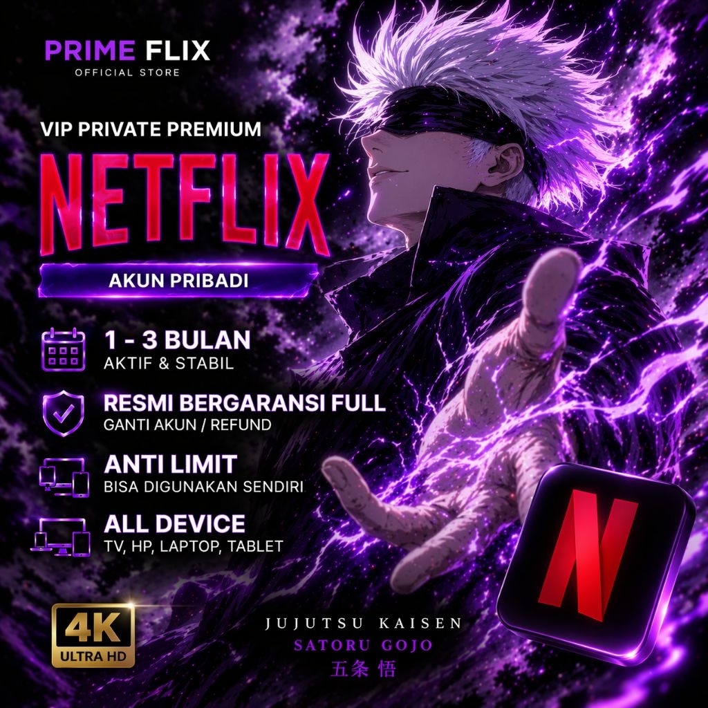 Netflix Premiumm Private 1-3 Bulan Resmi VIP Full garansi Anti Screen Limit