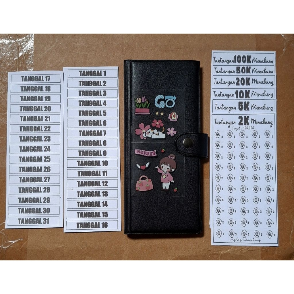 Dompet Kulit Pengatur Keuangan / Dompet Disiplin Keuangan 31 hari