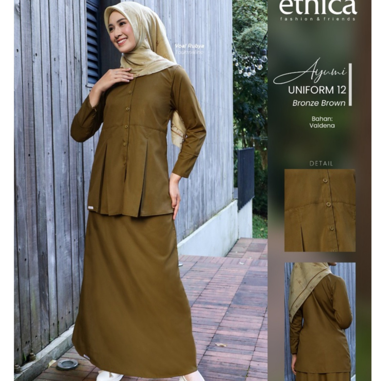 Seragam PNS/ASN Pemda warna khaki, AYUMI UNIFORM 12 BROWNZE BROWN [ETHICA RUMAH FAIQA]