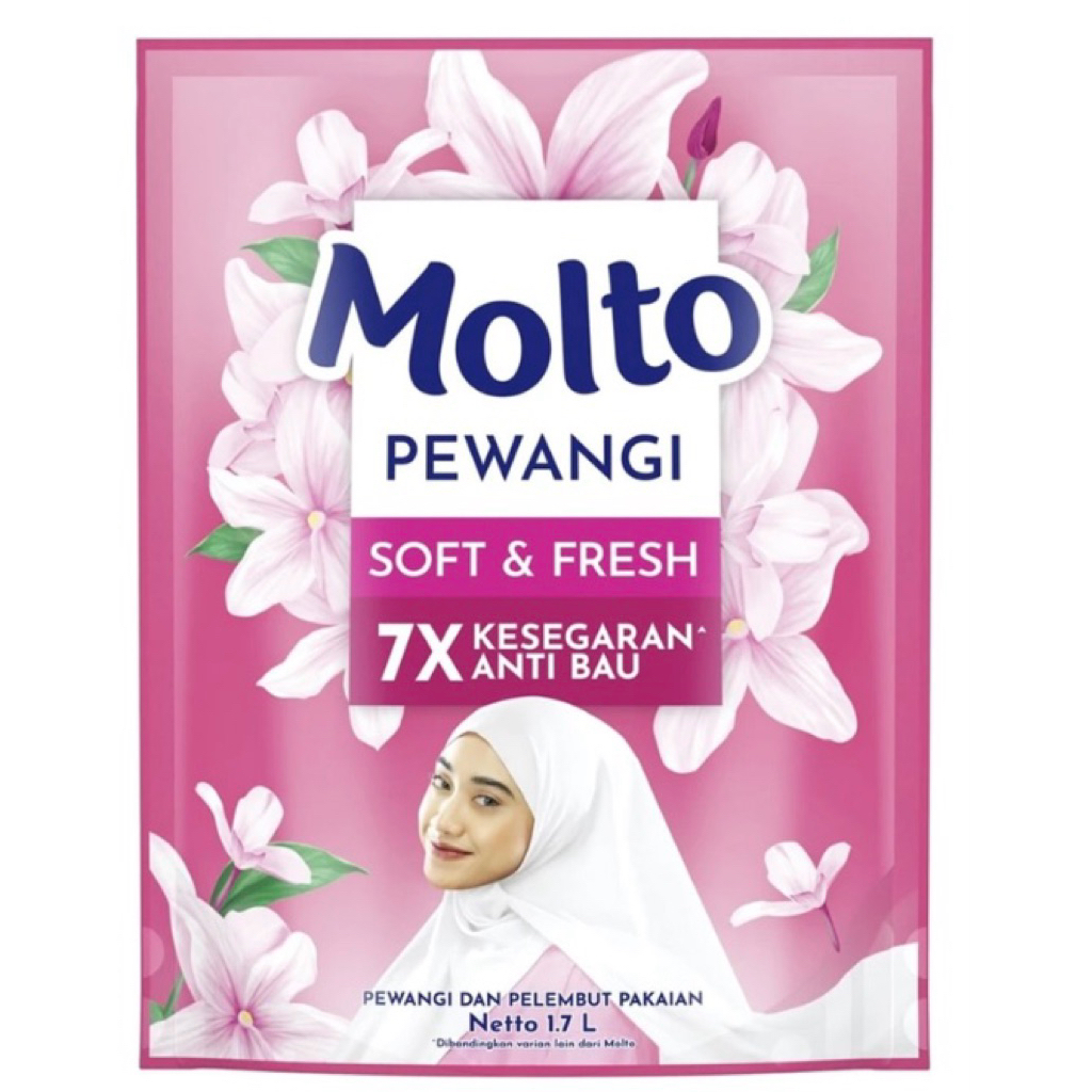 Molto Pewangi Pakaian 1.7 Liter - Jumbo, Pewangi Tahan Lama, Pelembut Pakaian