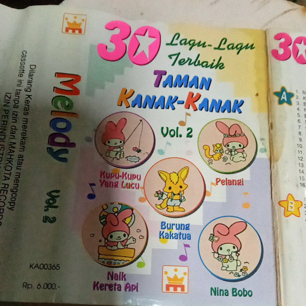 kaset pita LAGU TAMAN KANAK KANAK AA149