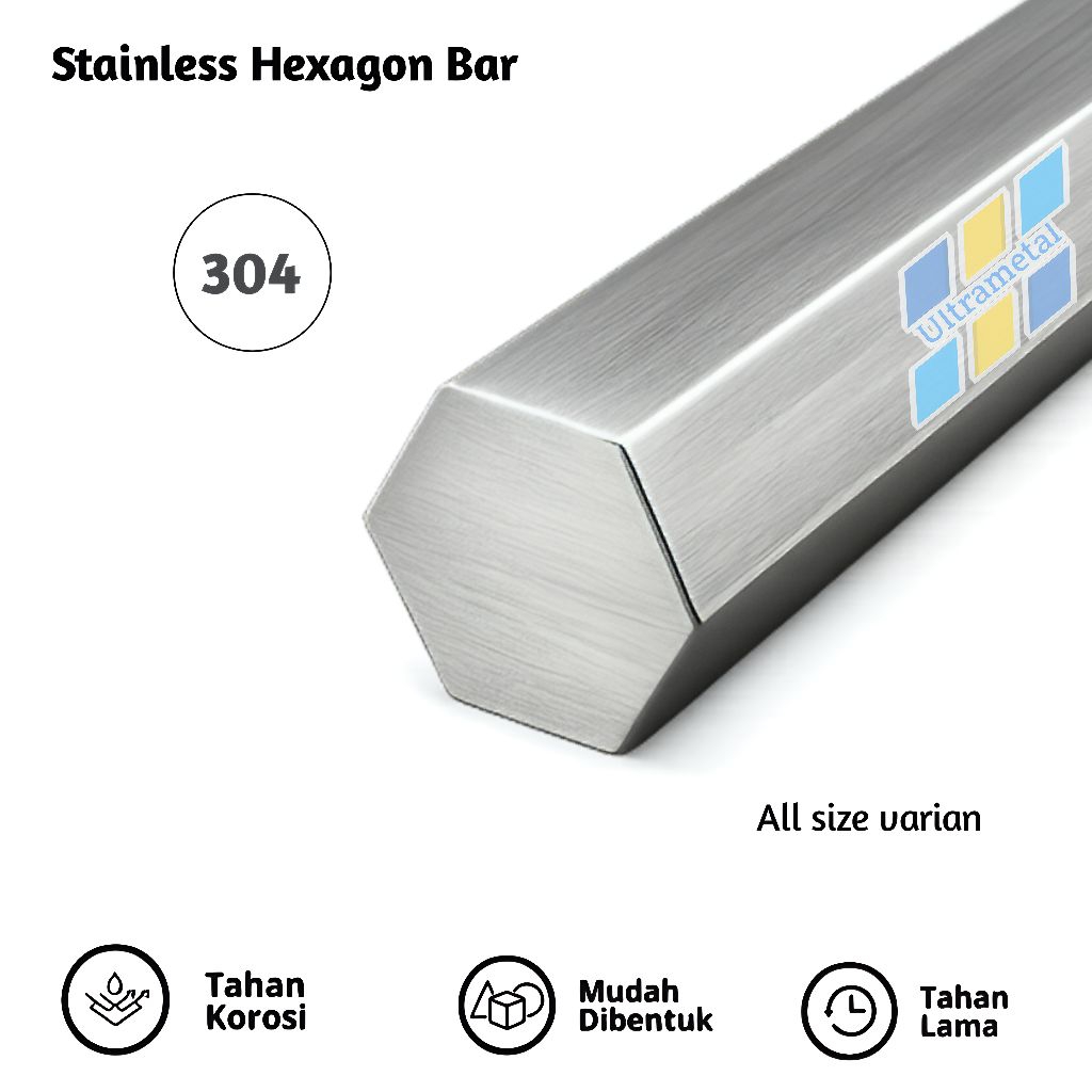 AS STAINLESS 304 HEXAGON | 35MM | SUS304 SEGI ENAM PER 1CM