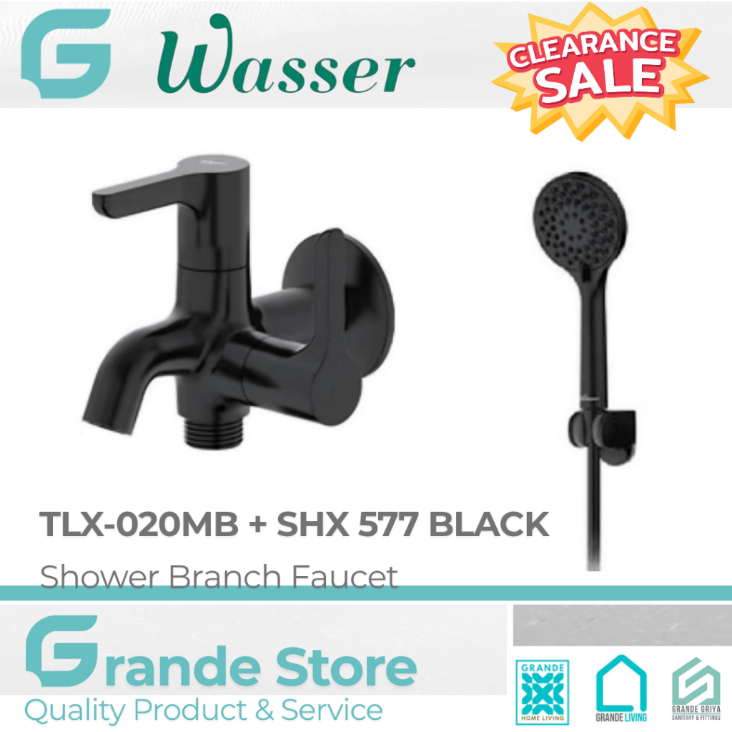 Wasser Kran Cabang Shower Dingin Shower TLX 20 Black Set Hand Shower SHX 577 Black