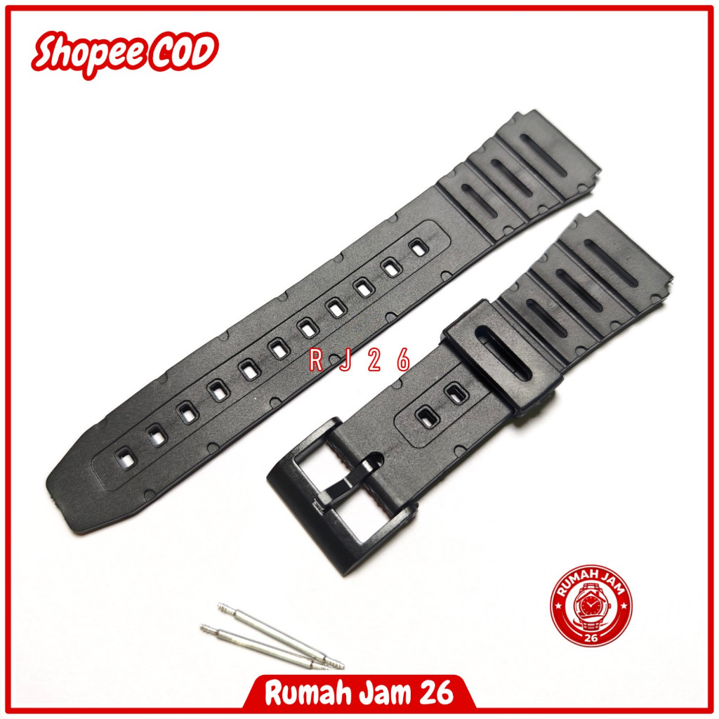strap jam tangan casio kalkulator tali jam casio ca53 ca-53 karet bukcle hitam