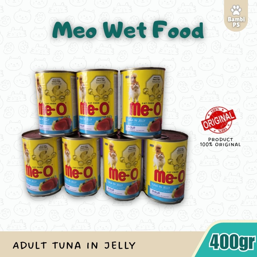 Makanan Kucing Basah Meo Kaleng 400g - Aroma Menarik, Vitamin, Membantu Nafsu Makan