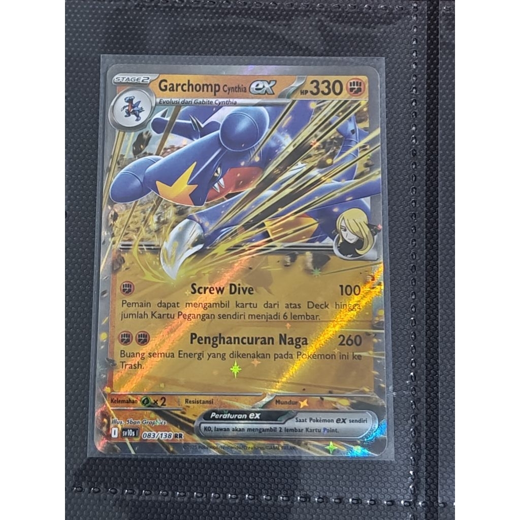 Kartu Pokemon Garchomp Cynthia RR Original