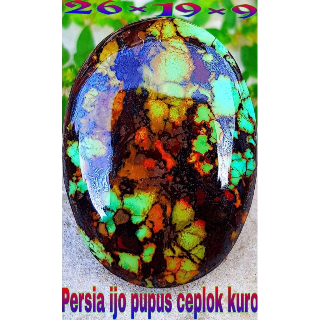 Lostone Pirus Persia Hijau Pupus Morselen dan Biru Serat Hitam