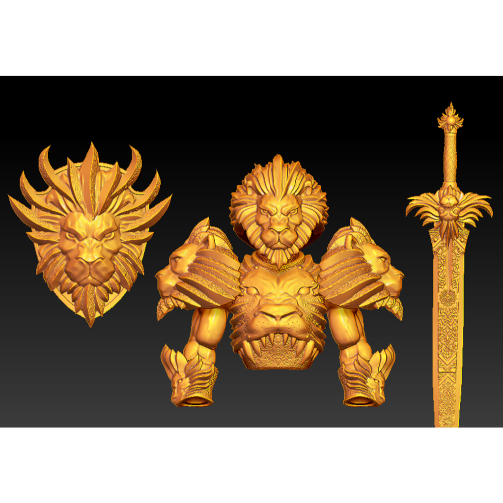 Lion Legion Captain Head Torso Pauldron Wrist Leg Feet Armor for Cosmic Mythic Legions 1.0