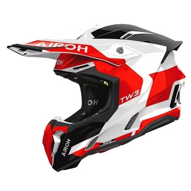 AIROH TWIST 3 FANCY RED GLOSS HELM CROSS AIROH