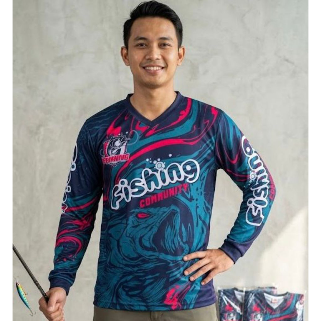 Kaos Jersey Pria Dewasa Lengan Panjang Berburu Hunting Motocross Trail Mancing Fishing Ukuran M L XL