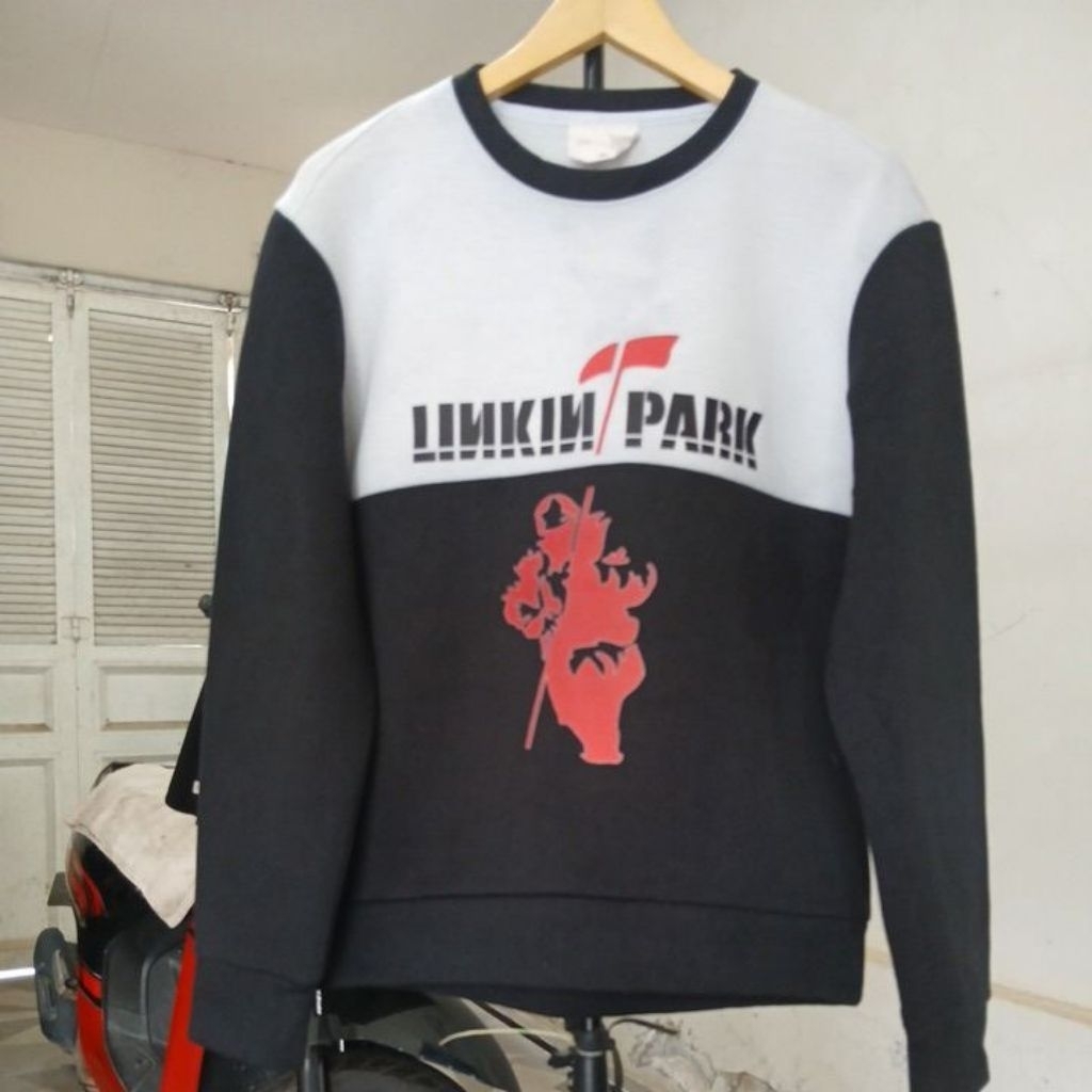 Kaos katun serfa tebal lengan panjang Crewneck 2 warna kerah kencang LOBO & ZORRA second Original si
