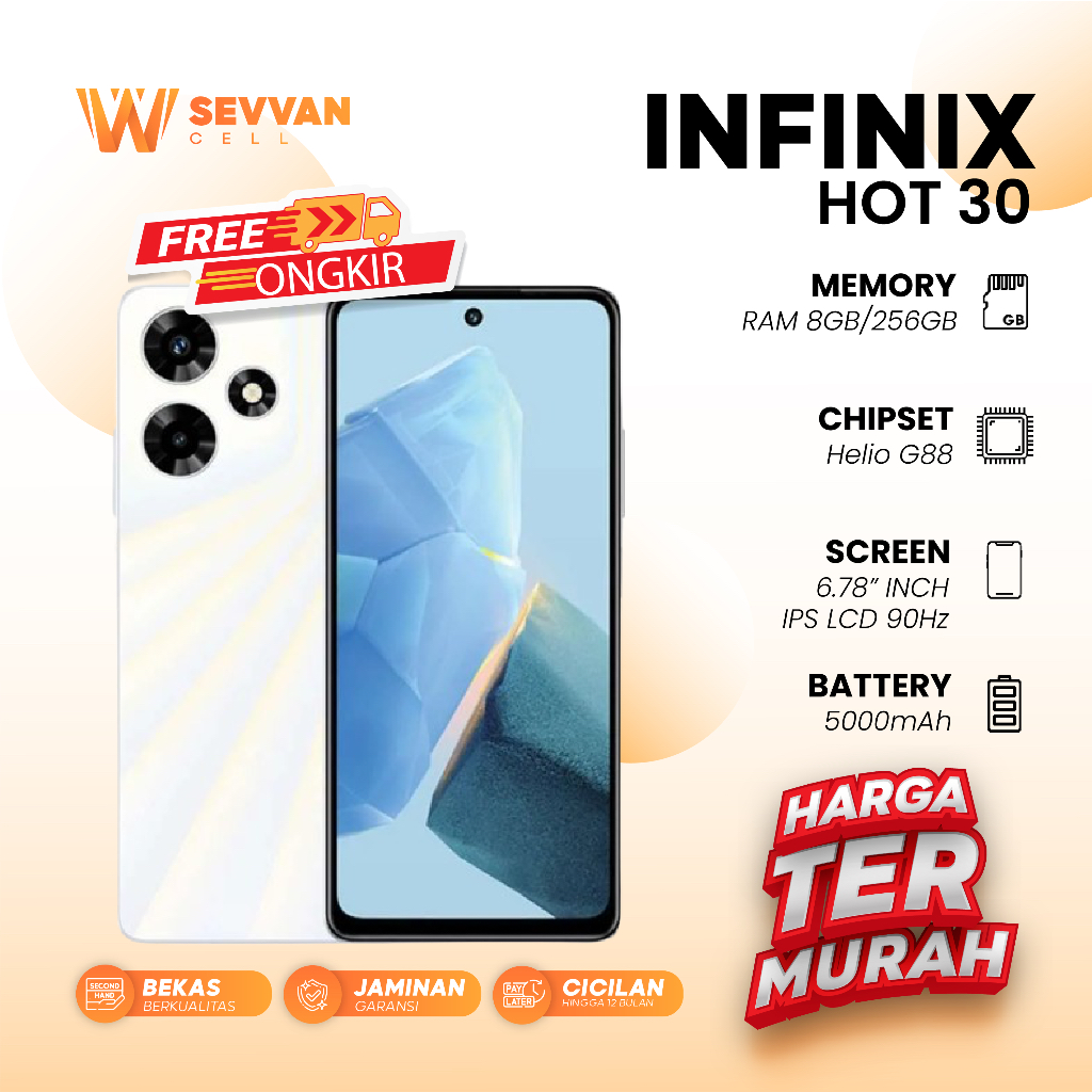 Handphone Infinix Hot 30 Ram 8 256GB