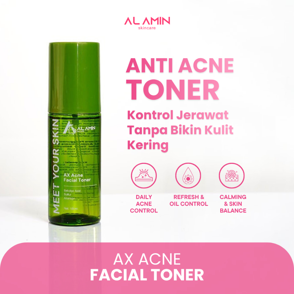 Al Amin Toner Acne Salicylic Acid – Toner Wajah Jerawat & Komedo, Oil Control, Redakan Kemerahan, Al