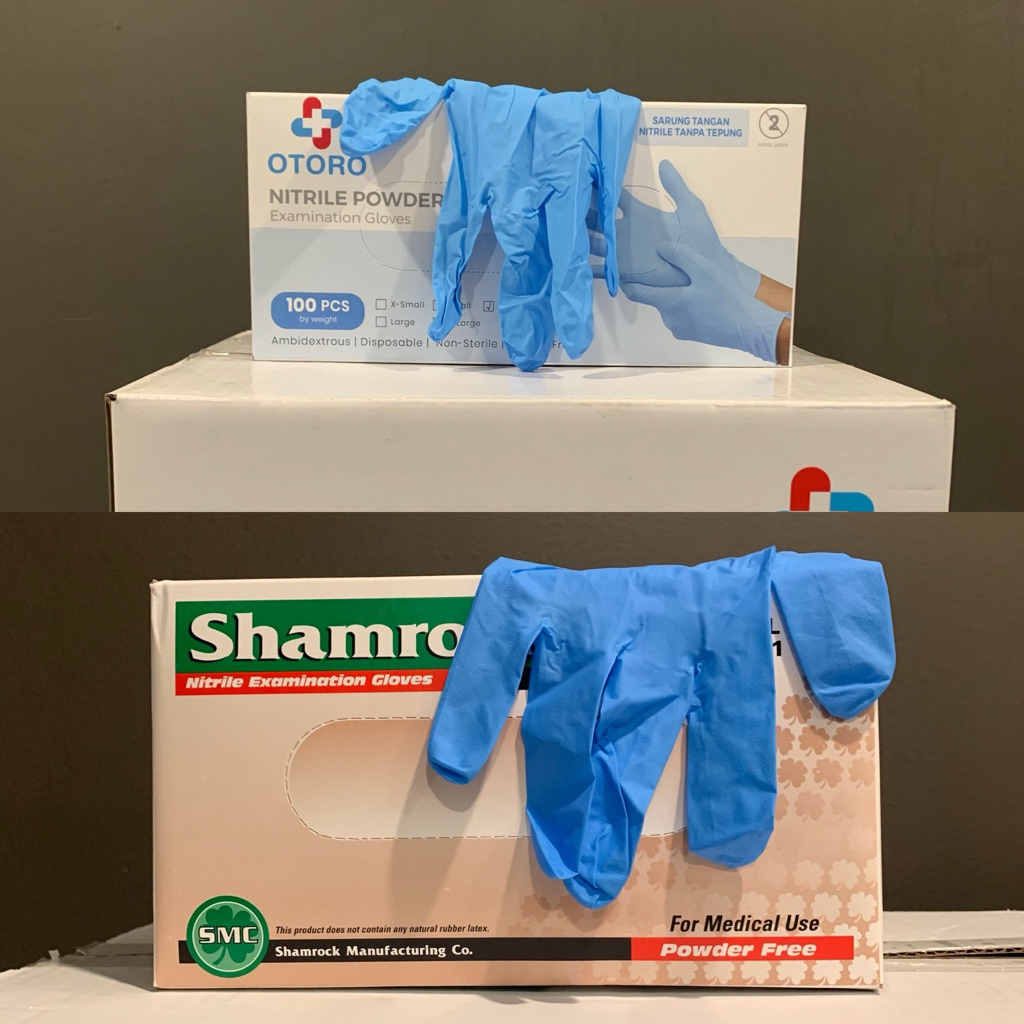 Shamrock Nitrile Gloves Powder Free | Sarung Tangan Nitrile Non Powder