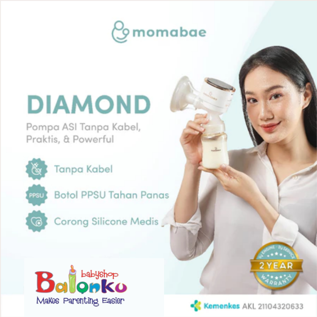 MOMABAE - DIAMOND Pompa ASI Elektrik / Breast Pump Electric / Pumping ASI Elektrik Portable