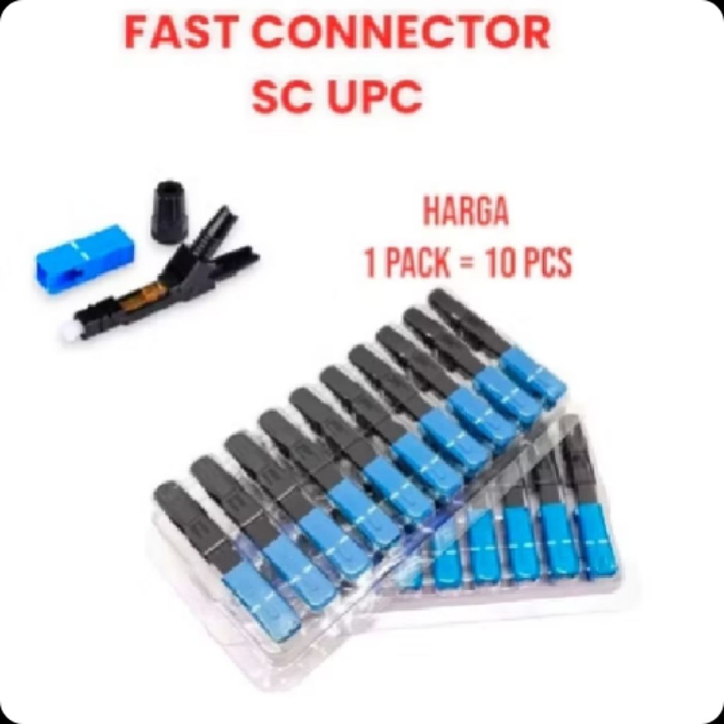 10 Pcs SC-UPC Konektor Serat Optik Cepat - Instalasi Mudah, Kehilangan Sinyal Rendah, Tahan Suhu