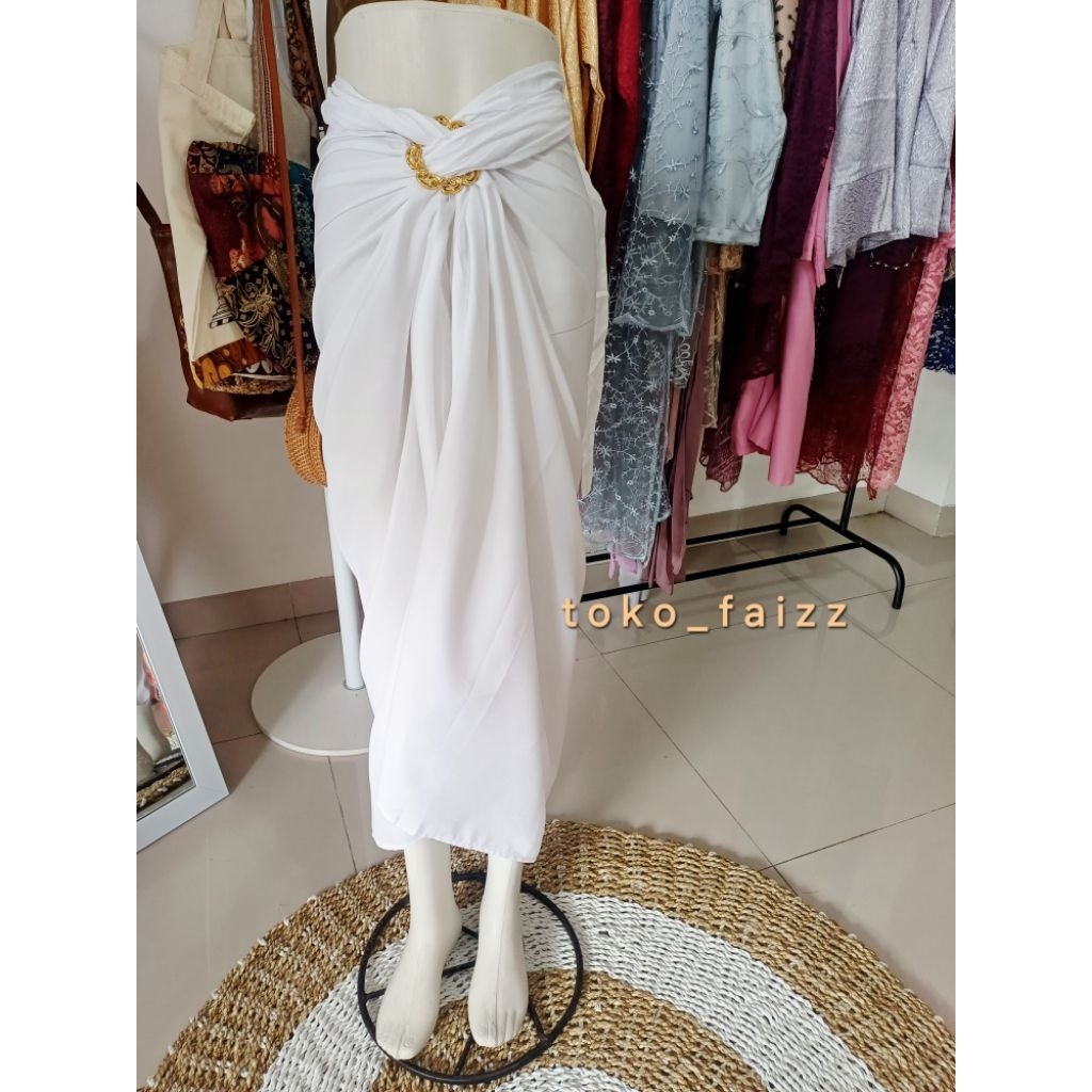 Rok Lilit Putih/Kain Lilit Putih/Rok Kebaya/Rok Putih/Bawahan Putih/