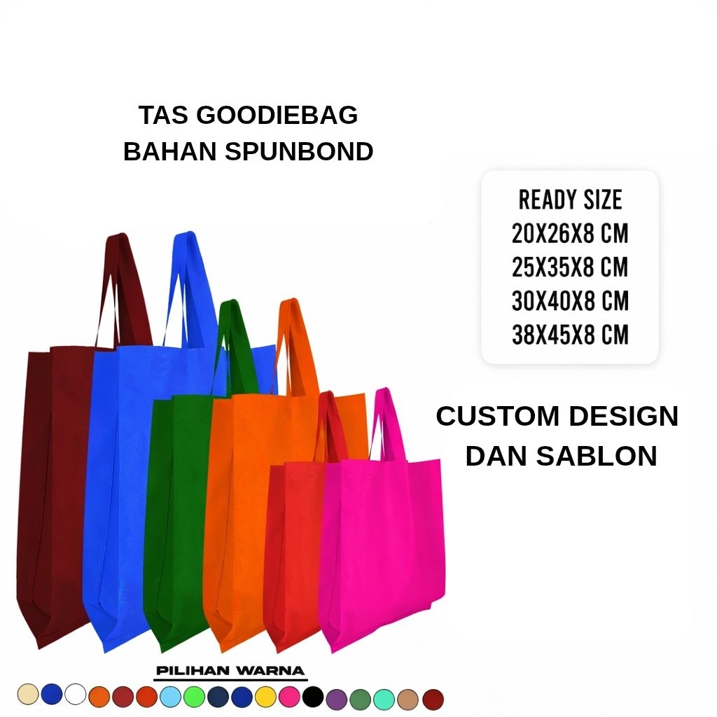 Tas Godibag sablon bahan spunbond ulang tahun idul fitri seminar
