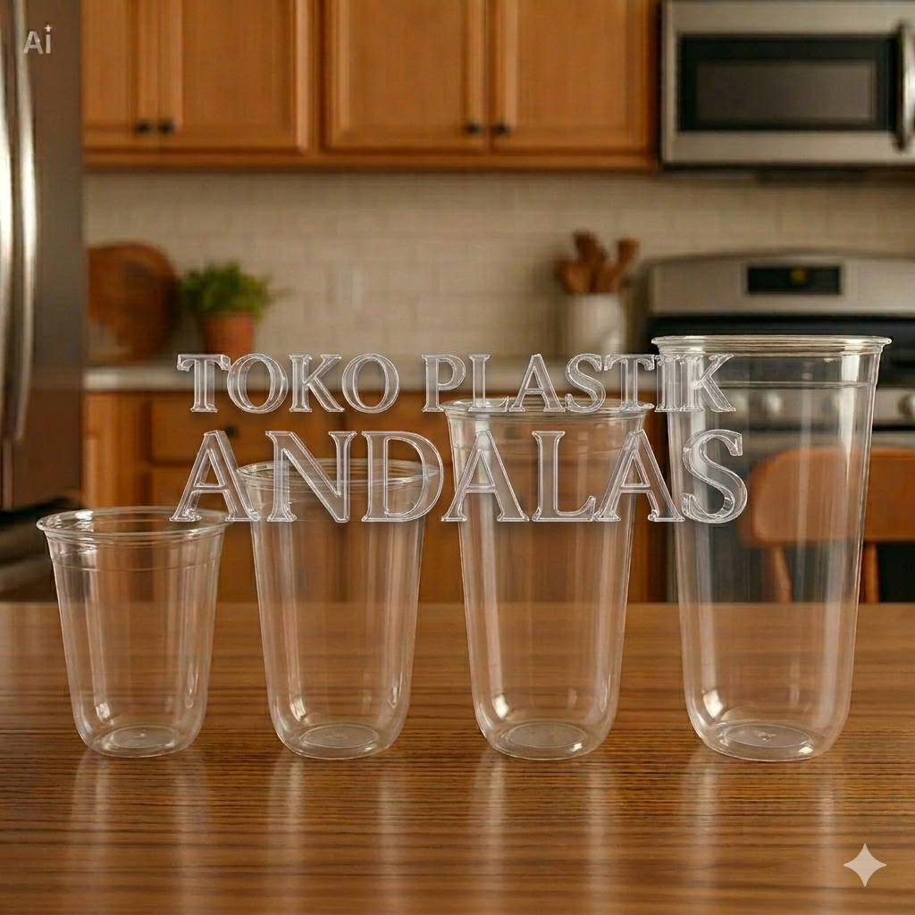 GELAS CUP - OVAL - UKURAN 14OZ 16OZ  18OZ 22OZ- GELAS JUICE - CUP MINUMAN 50 PCS GELAS OZ PLASTIK CU