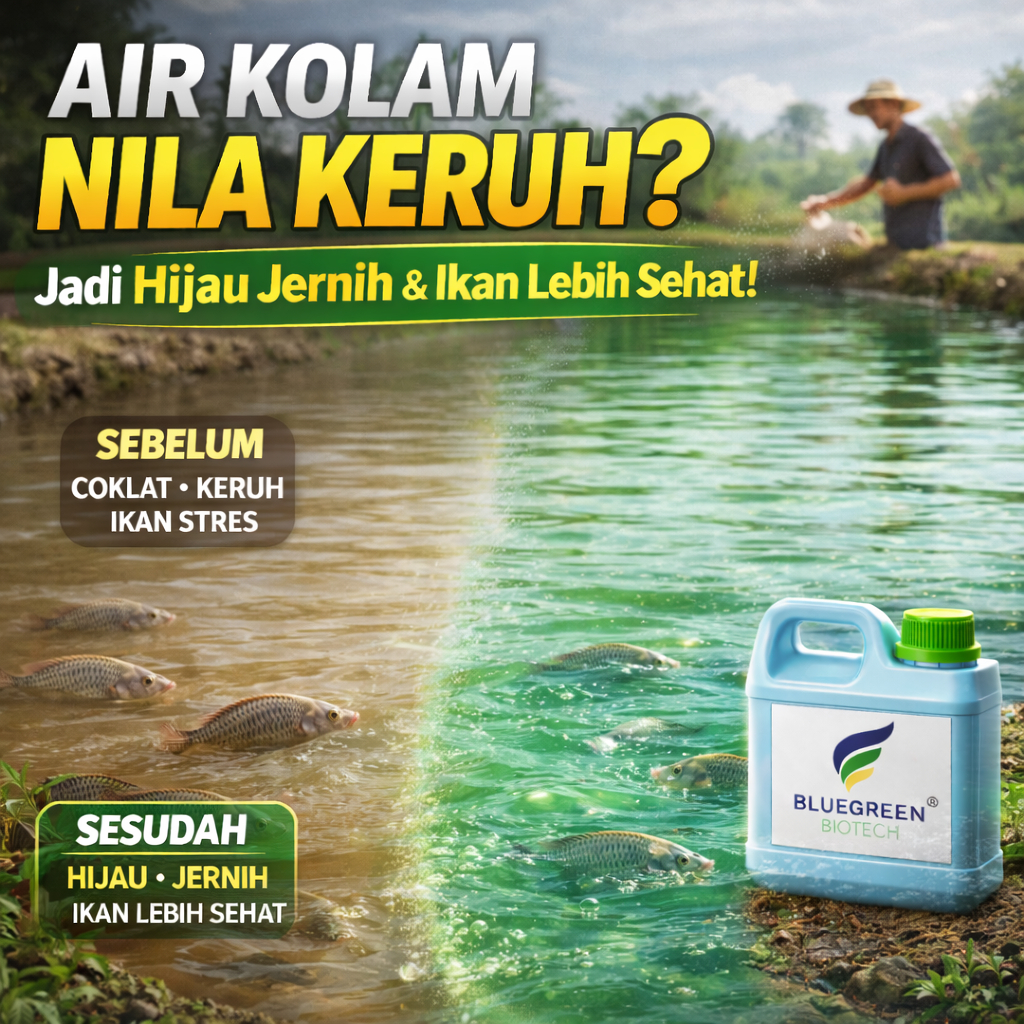 Probiotik Nitrobacter untuk Kolam Ikan Nila Penjernih Air dan Penghilang Bau