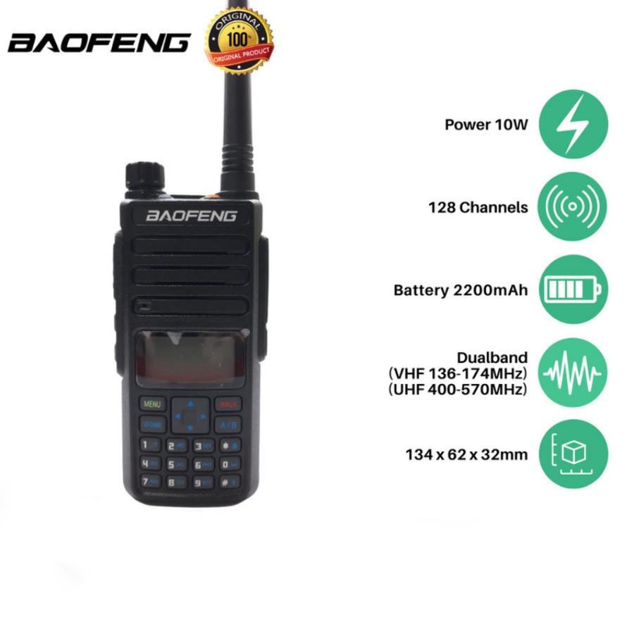 HT baofeng 10 watt BF-h6 dual band walkie talkie dualband h6 frekuensi vhf uhf ORIGINAL garansi resm