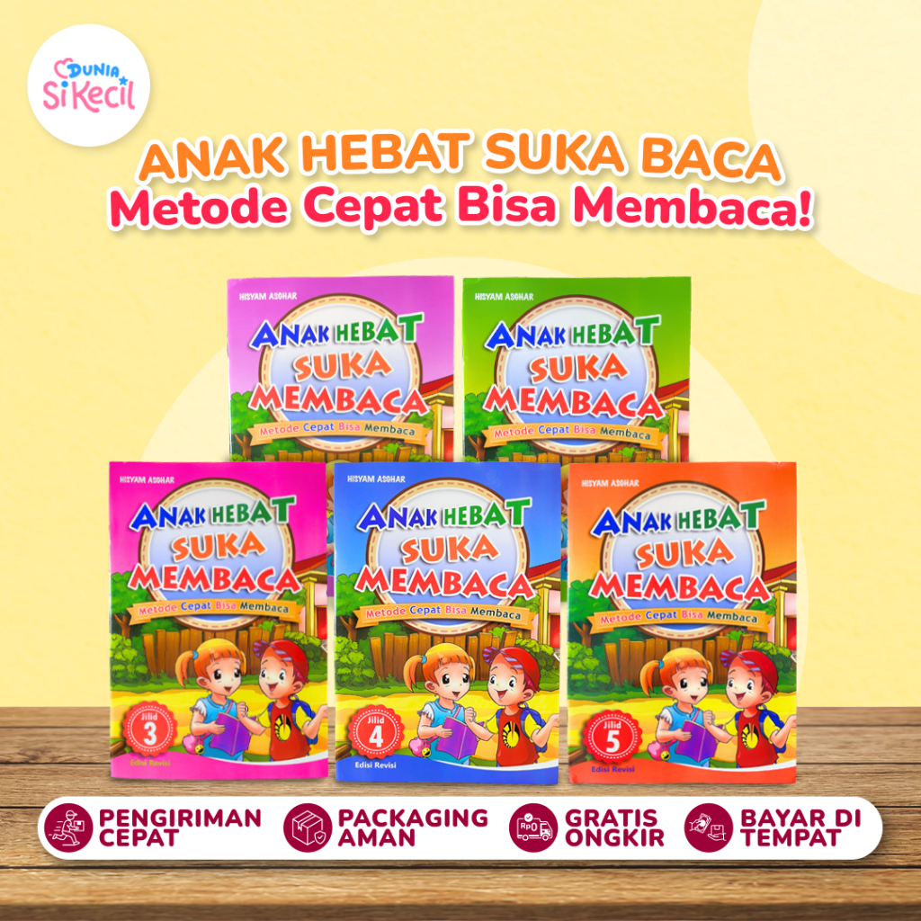 Buku Anak Hebat Suka Membaca 5 Jilid Belajar Membaca Anak PAUD TK Bertahap Buku Latihan Membaca 3+